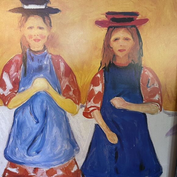 Edvard Munch Print 1863~Two Little Girls with Blue Aprons~RARE~READ DESCRIPTION - Picture 14 of 14